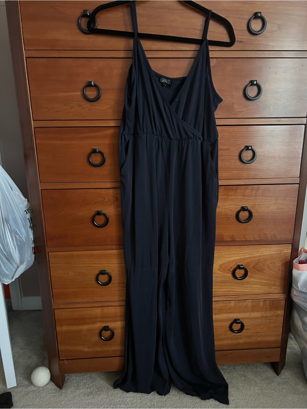 Lira Black Sleeveless Wrap-Front Jumpsuit